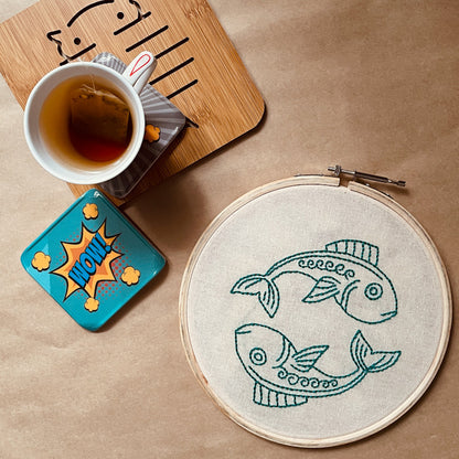 PISCES DUO HOOP EMBROIDERY DIY KIT