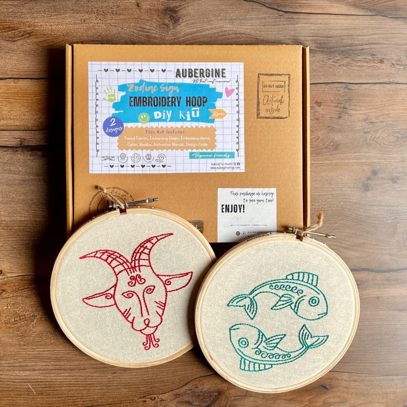 PISCES DUO HOOP EMBROIDERY DIY KIT