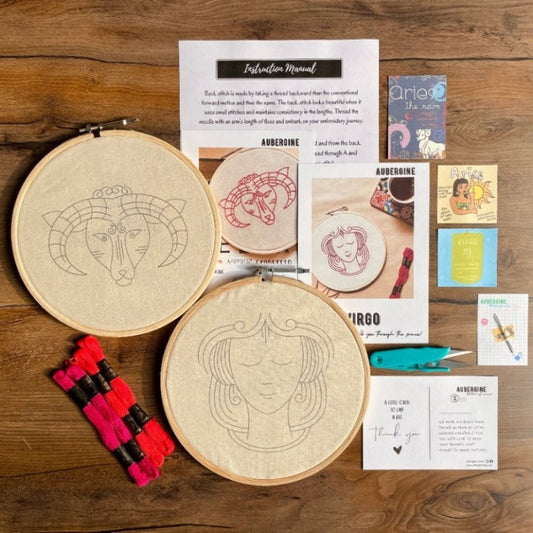 ARIES DUO HOOP EMBROIDERY DIY KIT