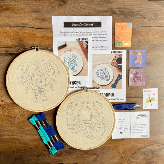 CANCER DUO HOOP EMBROIDERY DIY KIT