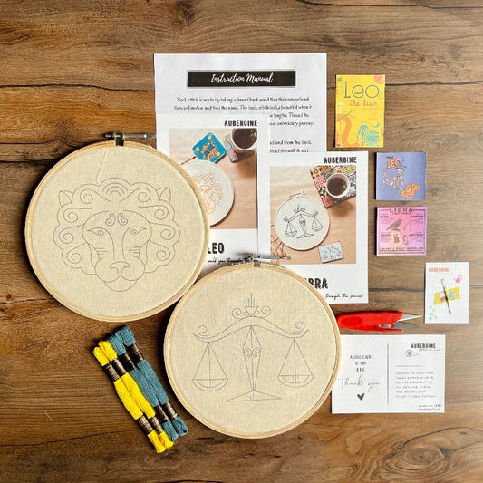 LEO DUO HOOP EMBROIDERY DIY KIT