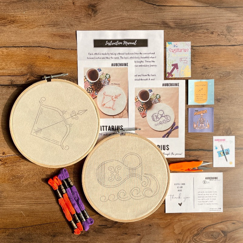 SAGITTARIUS DUO HOOP EMBROIDERY DIY KIT