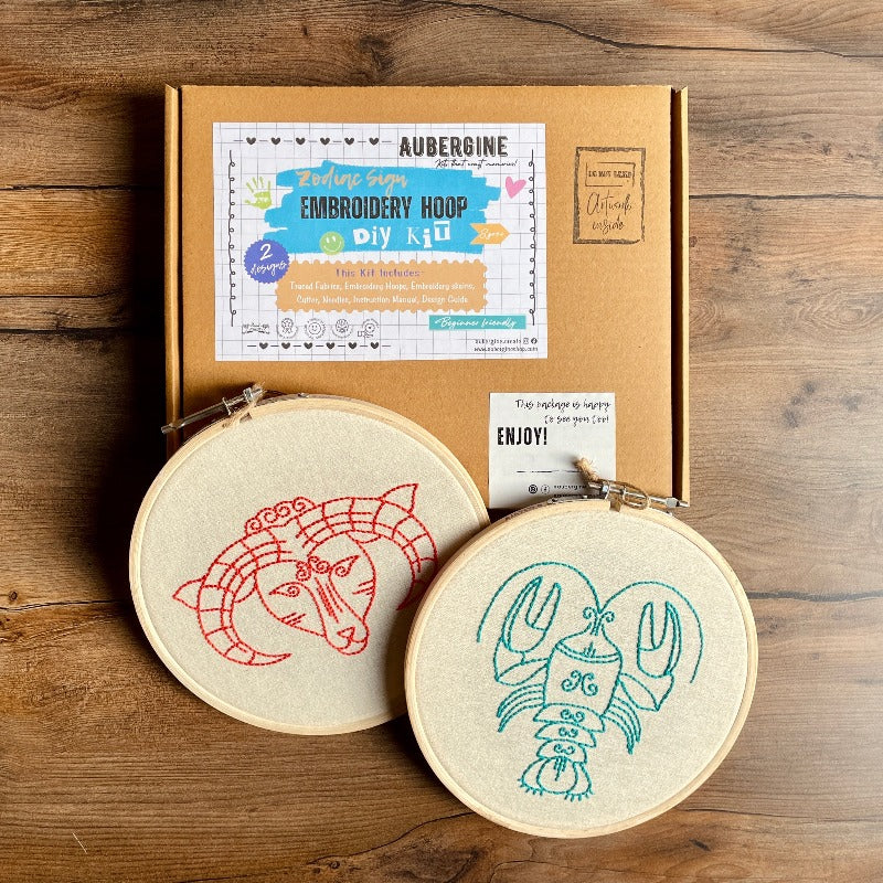 CANCER DUO HOOP EMBROIDERY DIY KIT