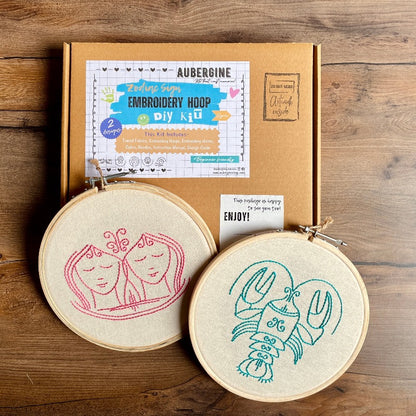 CANCER DUO HOOP EMBROIDERY DIY KIT