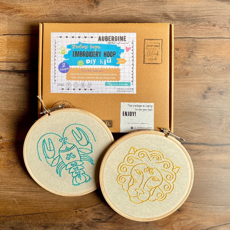 CANCER DUO HOOP EMBROIDERY DIY KIT