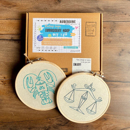 CANCER DUO HOOP EMBROIDERY DIY KIT