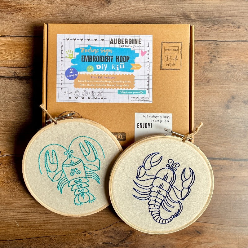 CANCER DUO HOOP EMBROIDERY DIY KIT