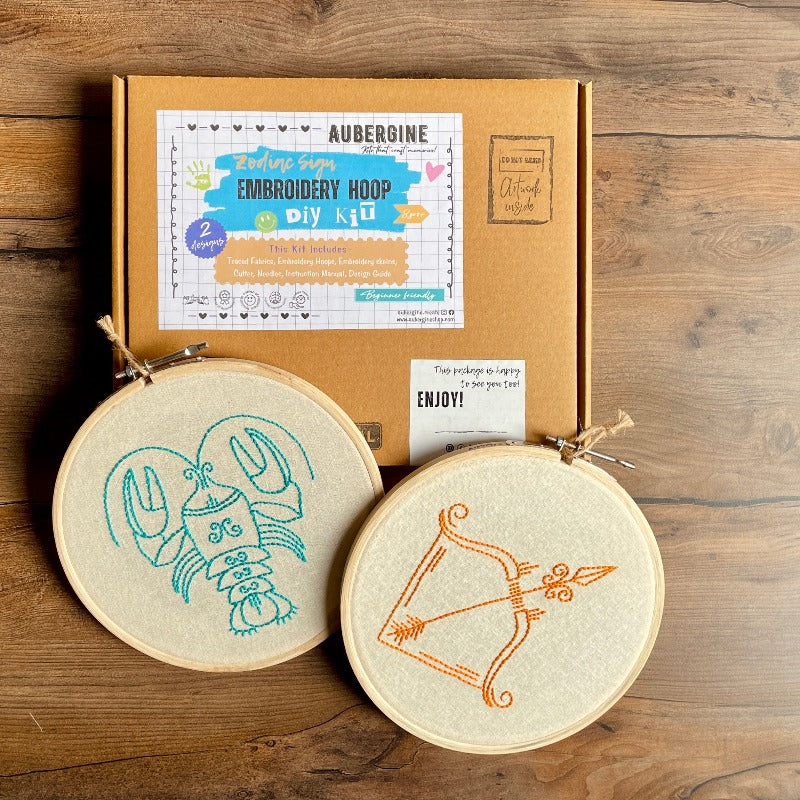 CANCER DUO HOOP EMBROIDERY DIY KIT