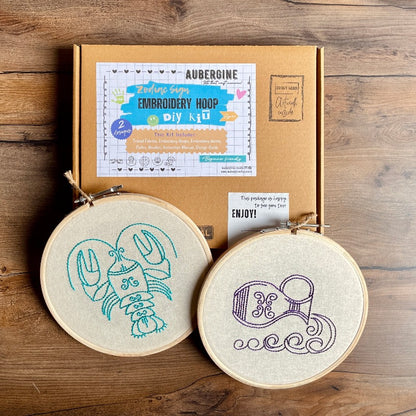 CANCER DUO HOOP EMBROIDERY DIY KIT