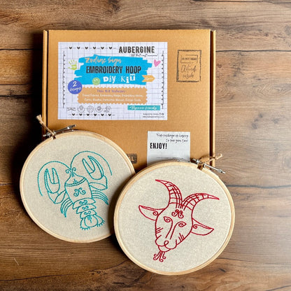 CANCER DUO HOOP EMBROIDERY DIY KIT