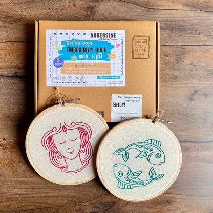 PISCES DUO HOOP EMBROIDERY DIY KIT