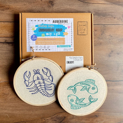 PISCES DUO HOOP EMBROIDERY DIY KIT